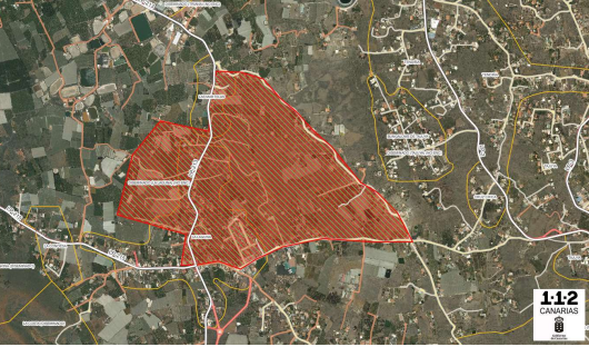 Mapa de la zona a evacuar.