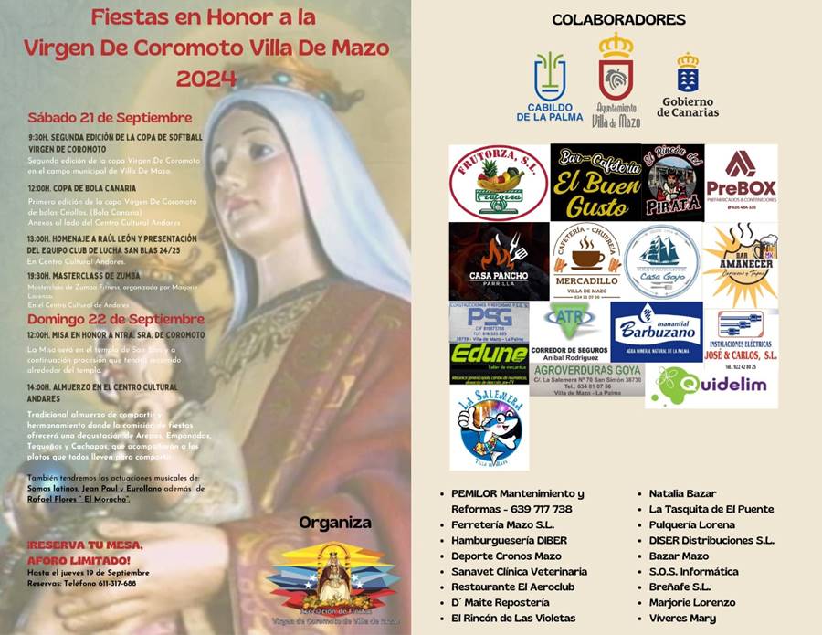Cartel Fiestas del Coromoto Villa de Mazo