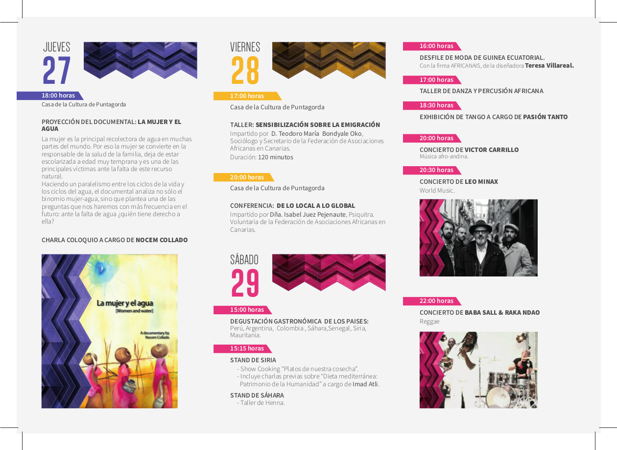 FERIA CULTURAS DEL MUNDO - Programa Días 27 28 y 29