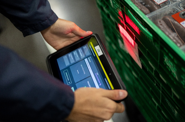 Empleado con una aplicación informática.