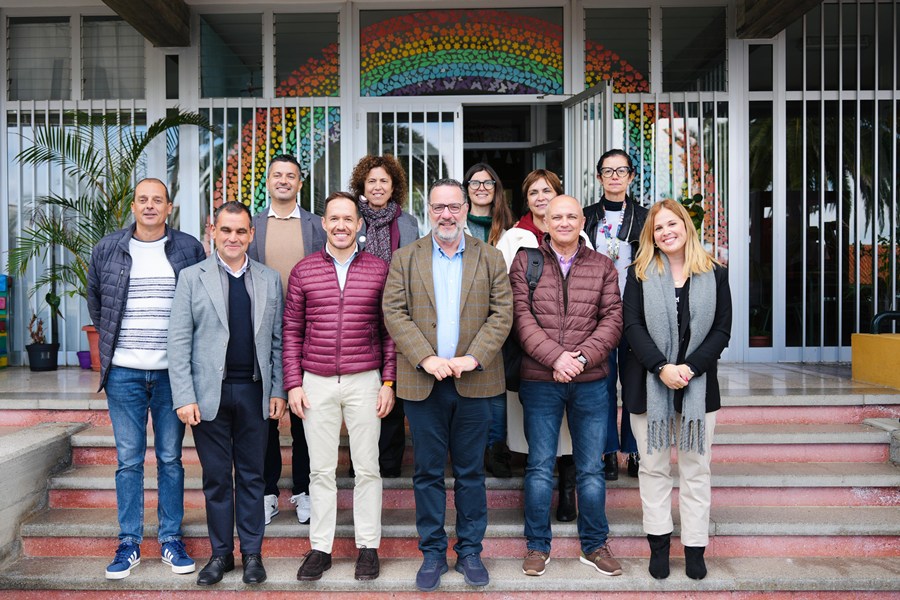 Poli Suárez en la visita a el IES Villa de Mazo.